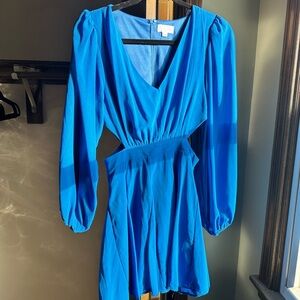 Pink Lily Blue Long Sleeve Dress